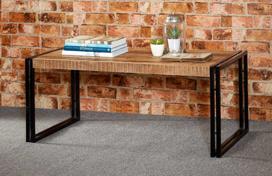 Cosmo Large Coffee Table, Reclaimed Wood & Metal