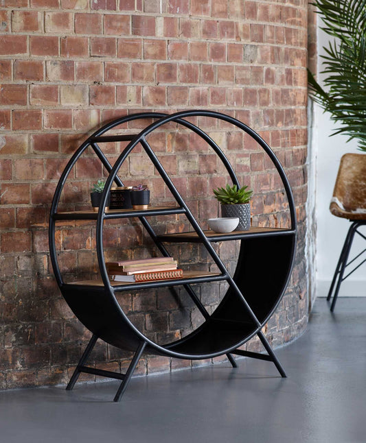Cosmo Round Bookcase, Metal Frame.