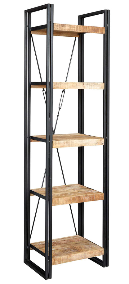Cosmo Slim Bookcase, Reclaimed Wood & Metal