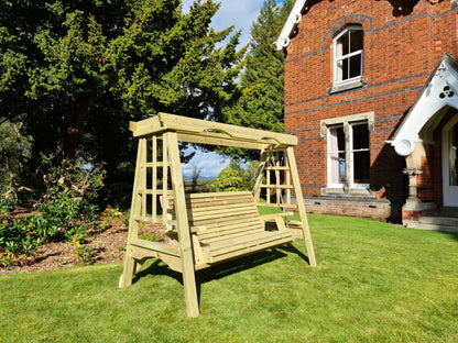 Cottage 3 Seater Garden Swing - Scandinavian Redwood
