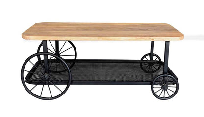 Craft Wheel Coffee Table. 100% Solid Mango Wood