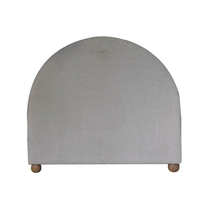 Cream Boucle Double Bed. Solid Mango Wood