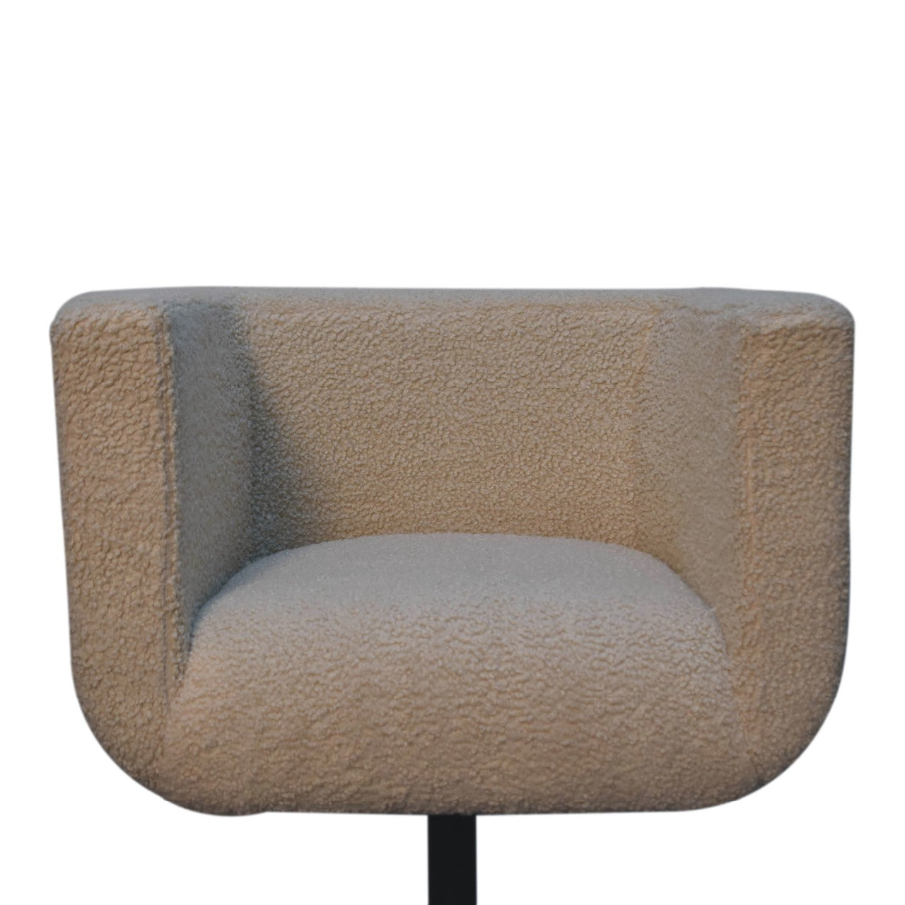 Cream Boucle Swivel Chair. 100% Solid Mango Wood