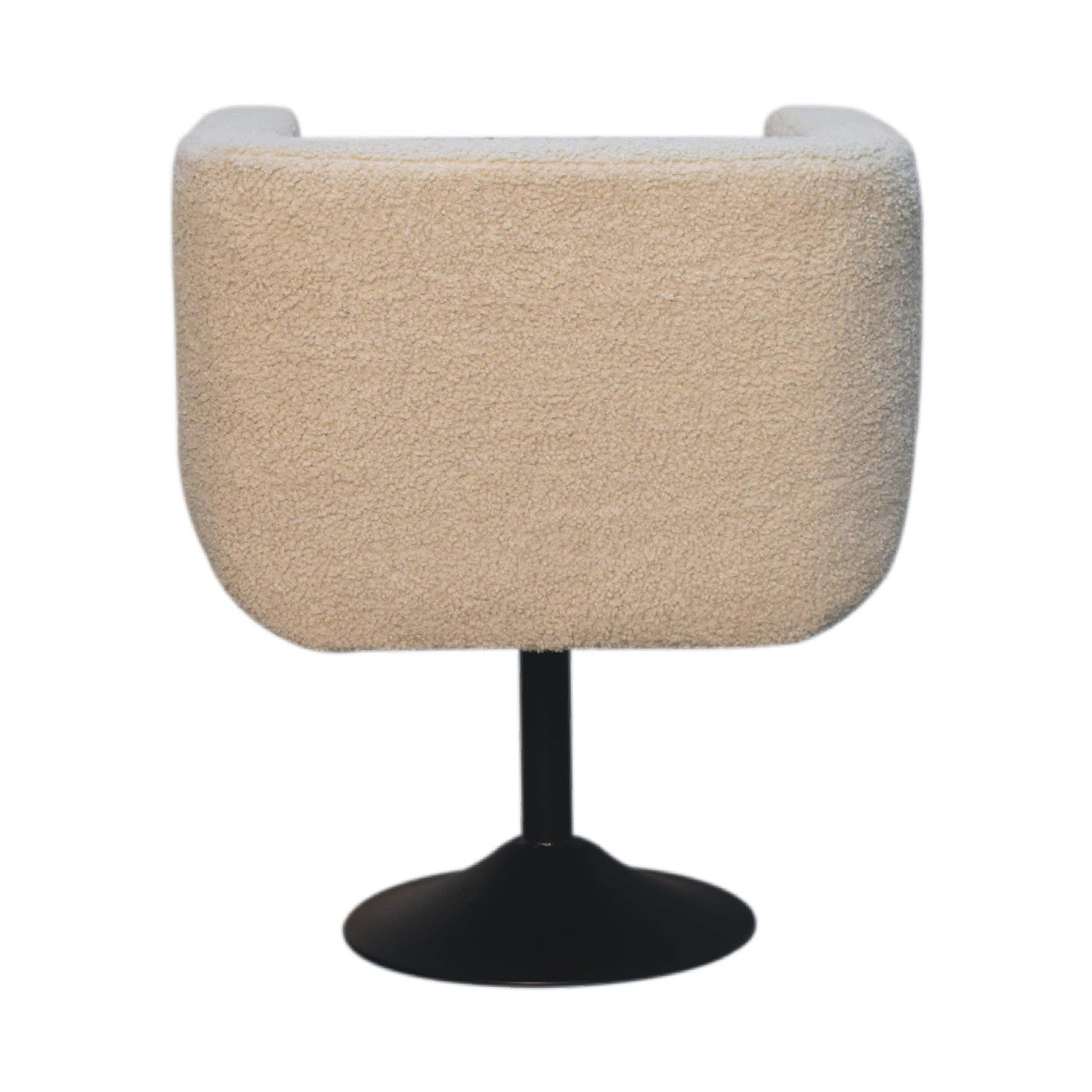 Cream Boucle Swivel Chair. 100% Solid Mango Wood