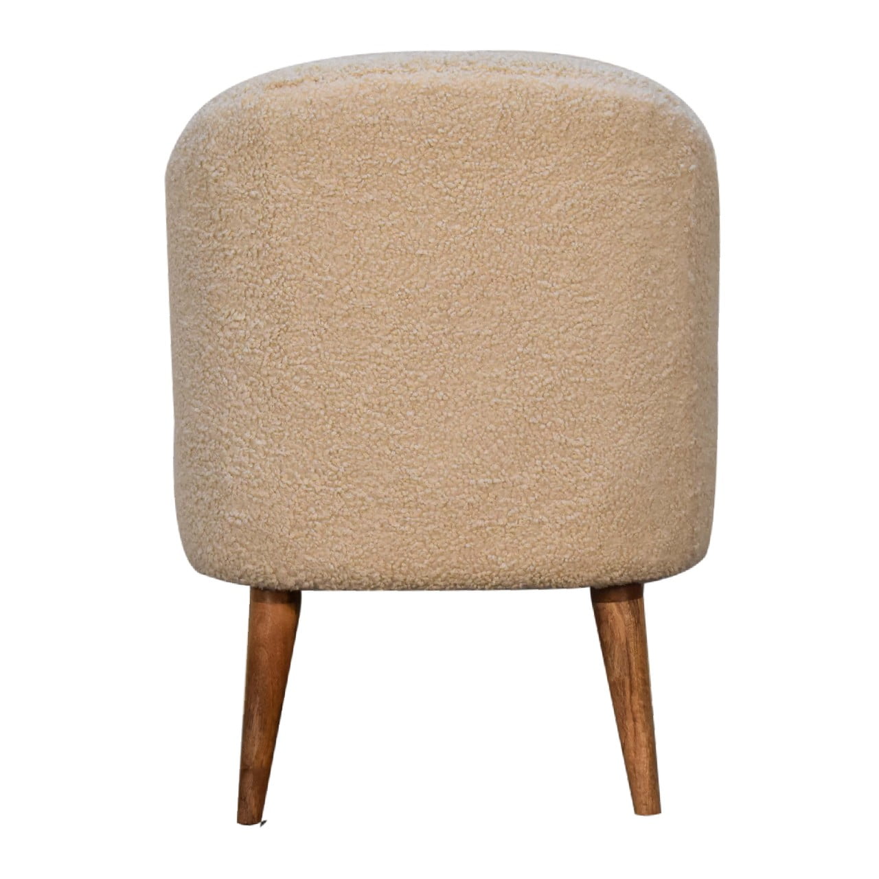 Cream Boucle Tub Chair. 100% Solid Mango Wood