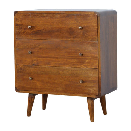 Curved Chestnut Chest 100% Solid Mango Wood