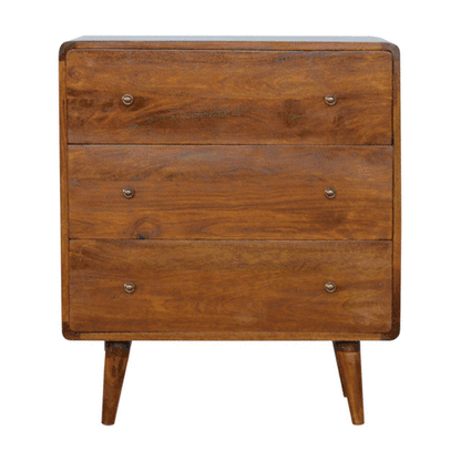 Curved Chestnut Chest 100% Solid Mango Wood