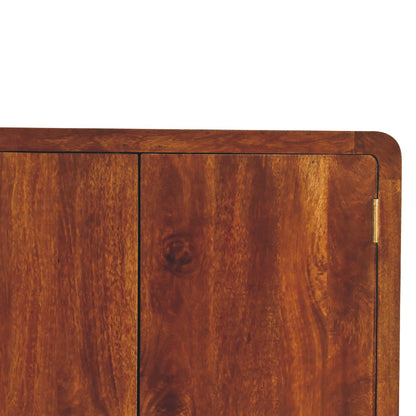 Curved Chestnut Wardrobe 100% Solid Mango Wood