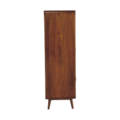 Curved Chestnut Wardrobe 100% Solid Mango Wood