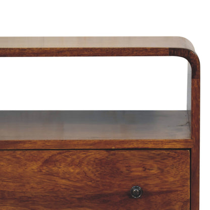 Curved Nordic Charm Console. 100% Solid Mango Wood