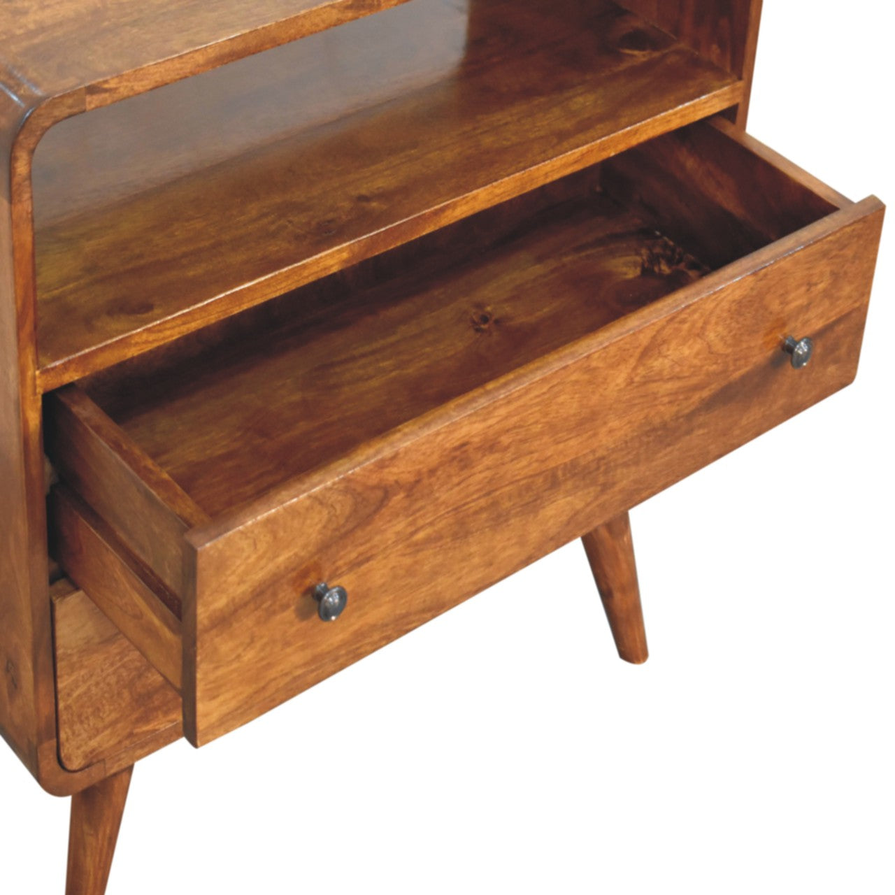 Curved Nordic Charm Console. 100% Solid Mango Wood