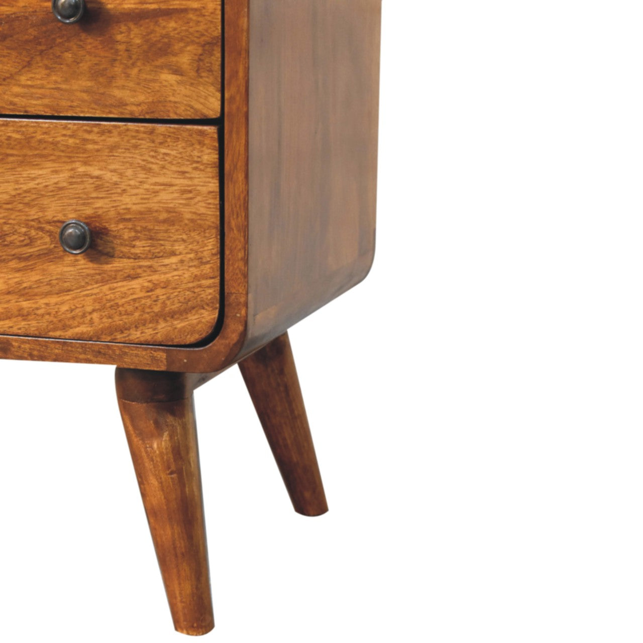 Curved Nordic Charm Console. 100% Solid Mango Wood