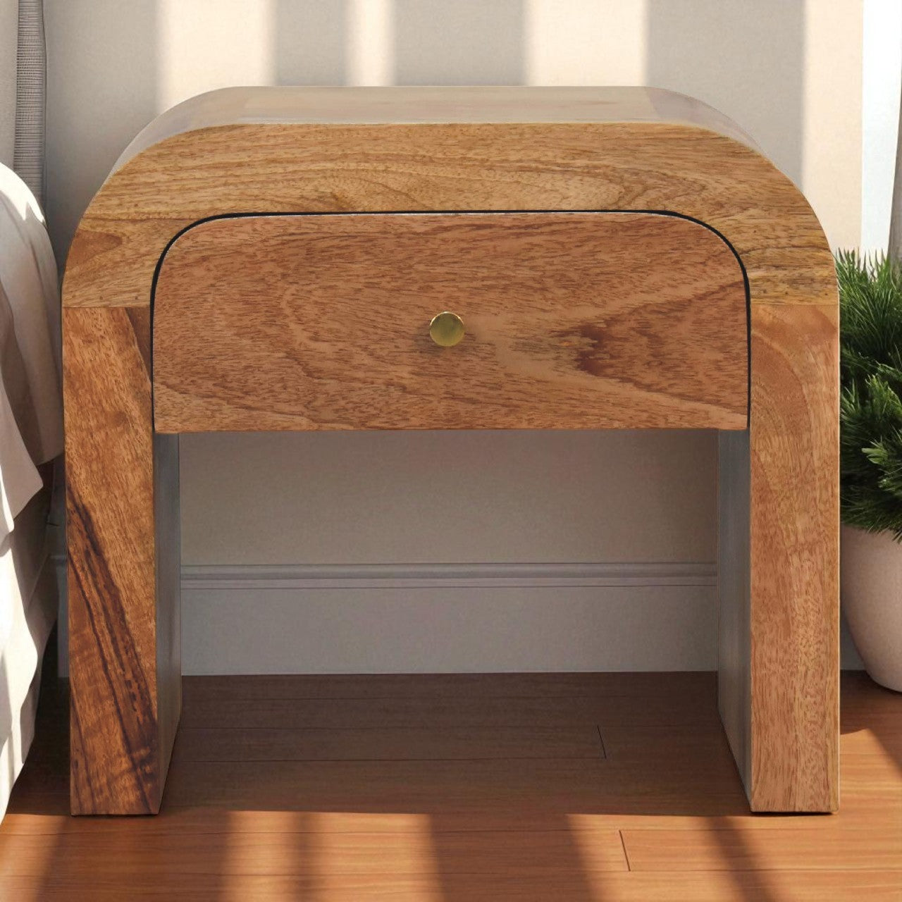 Darcy Bedside. 100% Solid Mango Wood