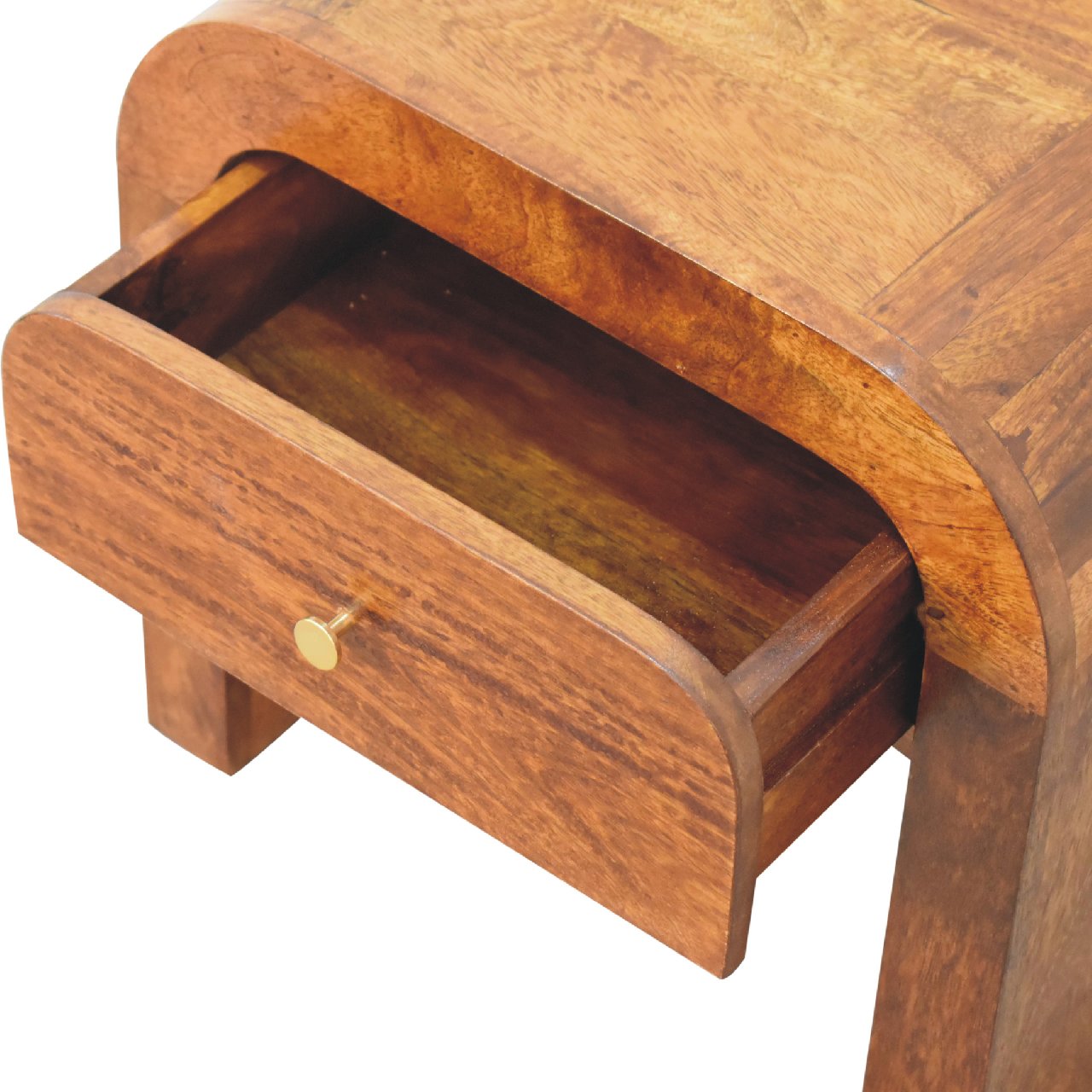 Darcy Chestnut Bedside. 100% Solid Mango Wood