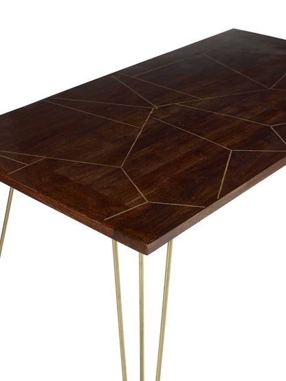 Dark Gold Dining Table. 100% Solid Mango Wood.