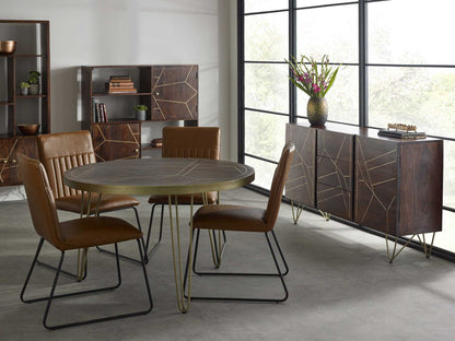 Dark Gold Dining Table. 100% Solid Mango Wood