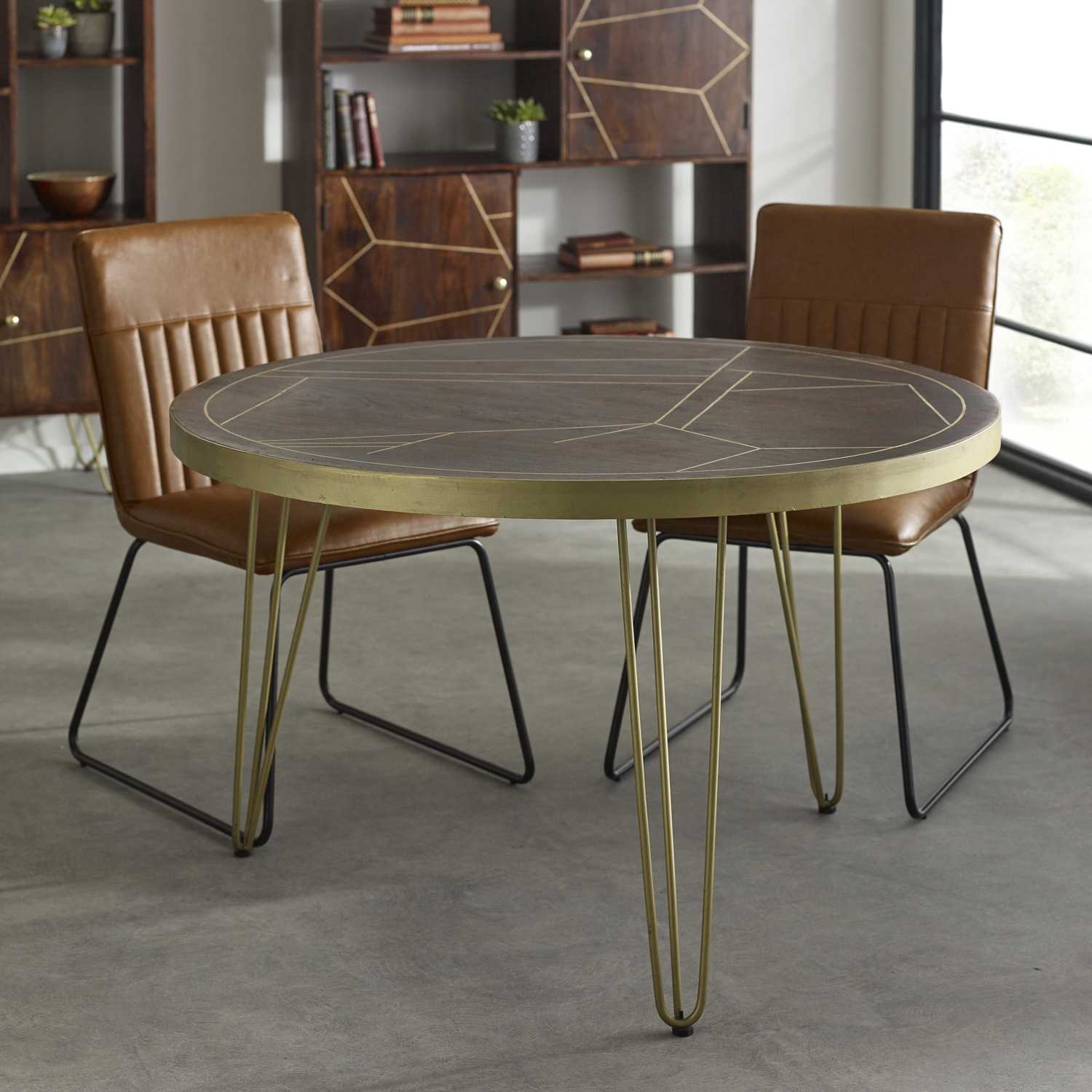 Dark Gold Dining Table. 100% Solid Mango Wood