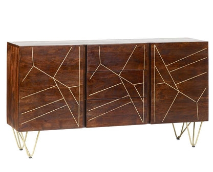 Dark Gold Large Sideboard. 100% Solid Mango Wood.