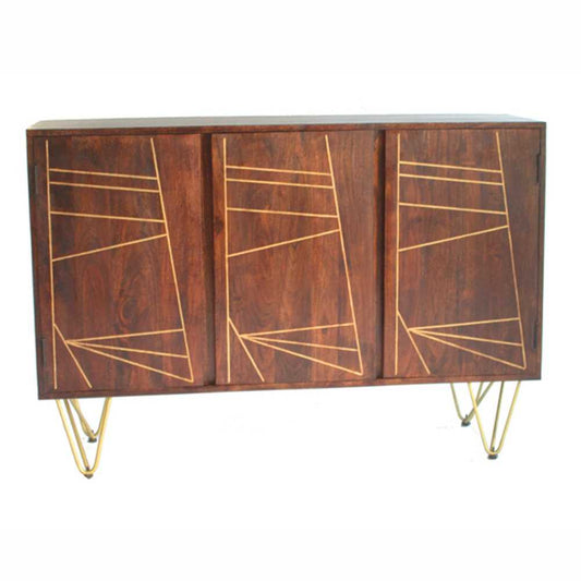 Dark Gold Large Sideboard. 100% Solid Mango Wood