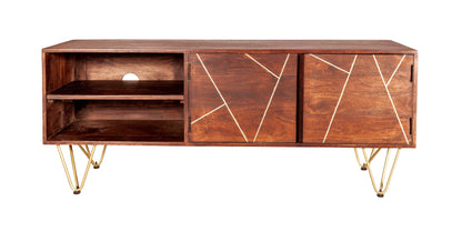 Dark Gold Media Unit. 100% Solid Mango Wood
