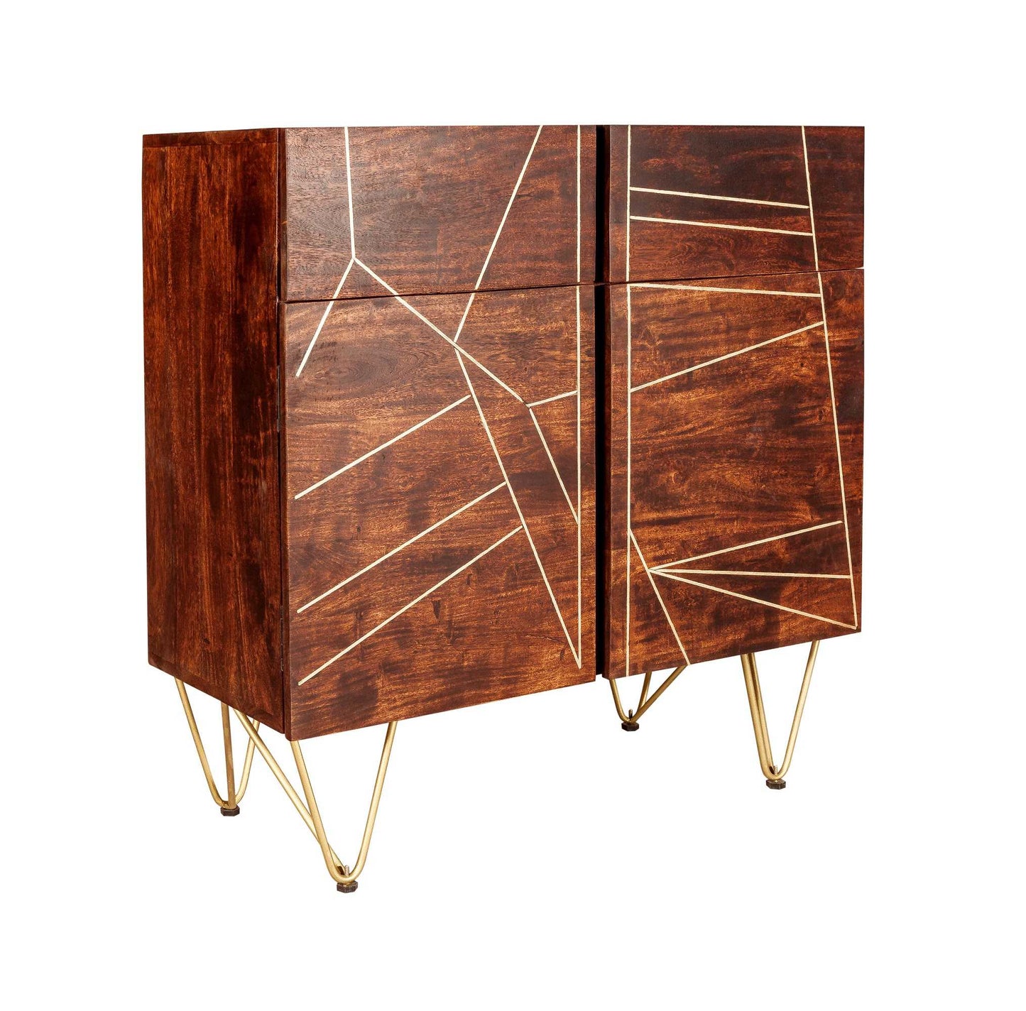 Dark Gold  Sideboard. 100% Solid Mango Wood