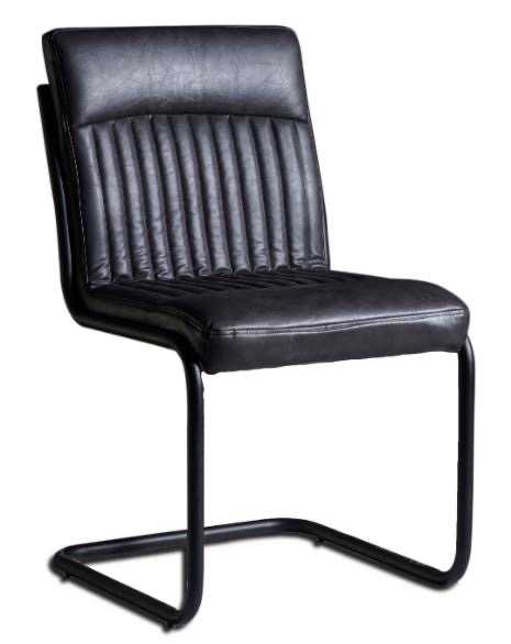 Dark Grey Dining Chairs, Metal Legs