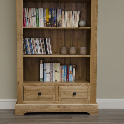 Deluxe Large Bookcase 100% Solid Oak