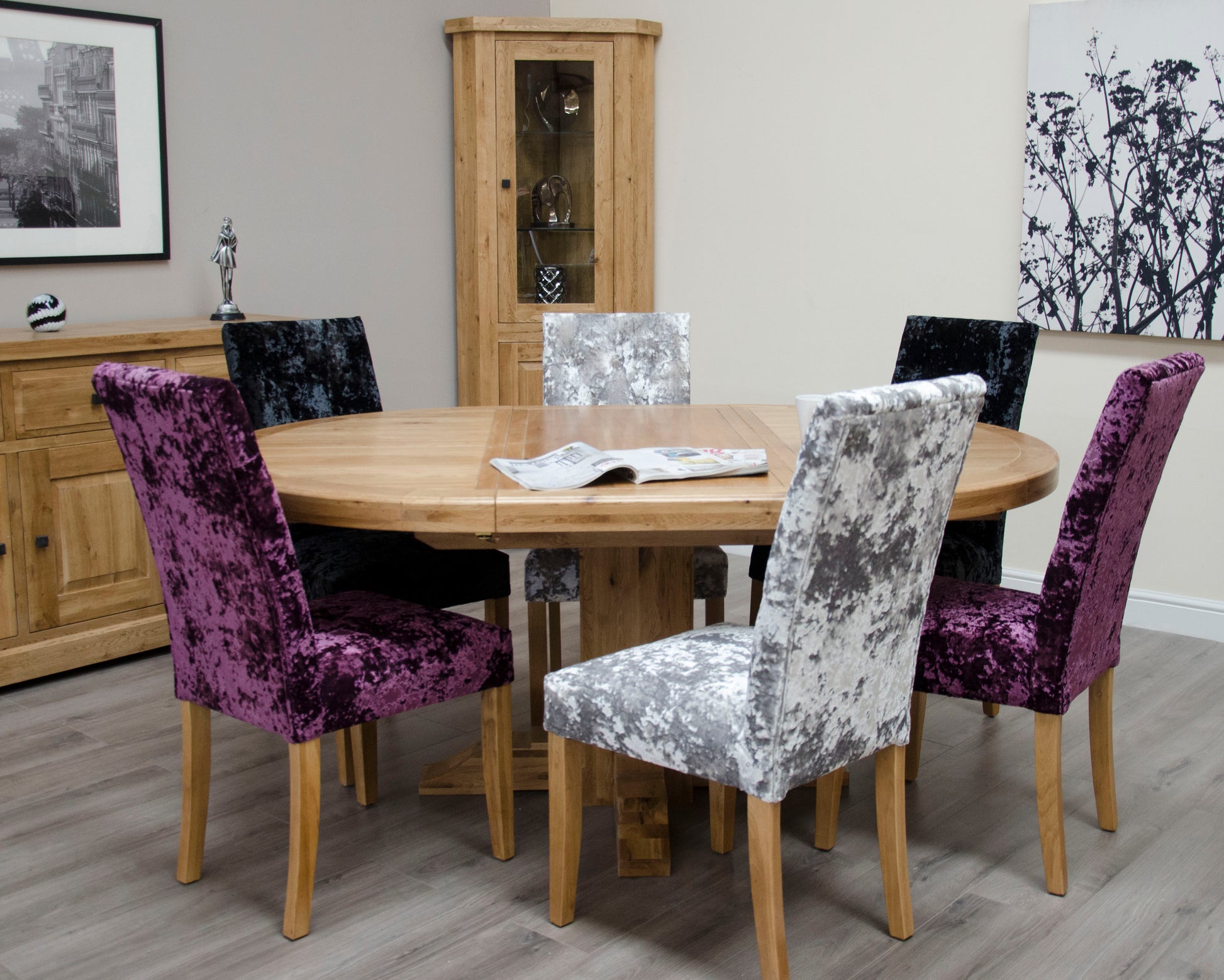 Deluxe Round Extending Table 1250+(1x550)  100% Solid Oak15