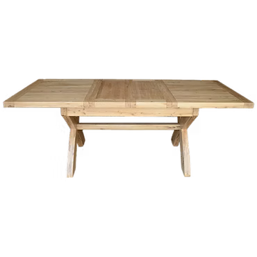 Deluxe Small X-Leg Twin Leaf Extending Table 100% Solid Oak