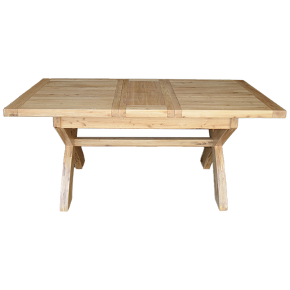 Deluxe Small X-Leg Twin Leaf Extending Table 100% Solid Oak