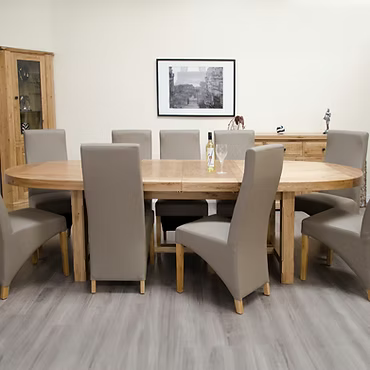 Deluxe Super Oval Extending Table  100% Solid Oak