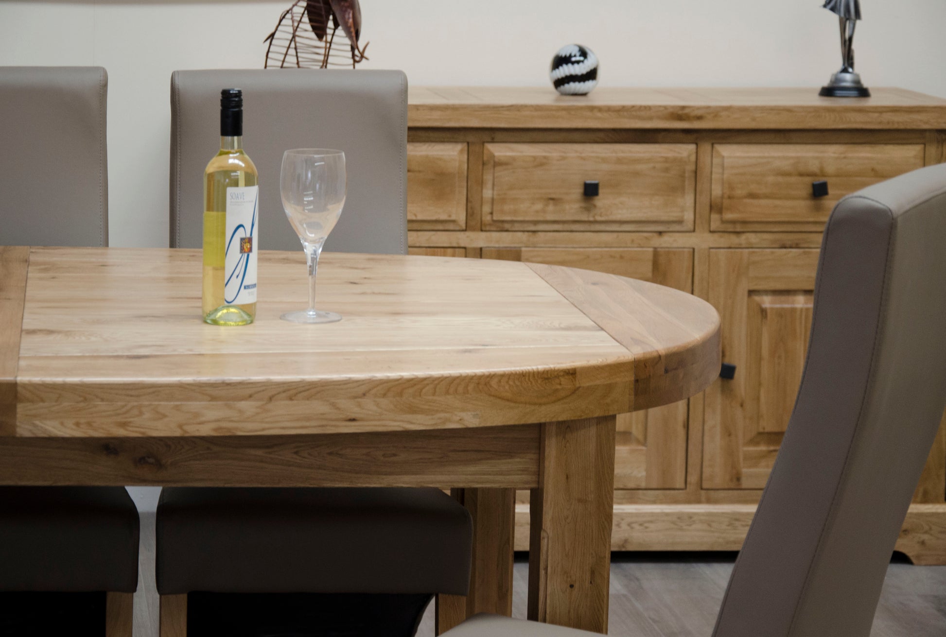 Deluxe Super Oval Extending Table  100% Solid Oak