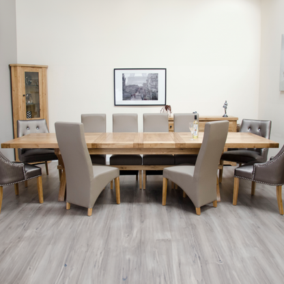 Deluxe Super X-Leg Extending Table. 100% Solid Oak