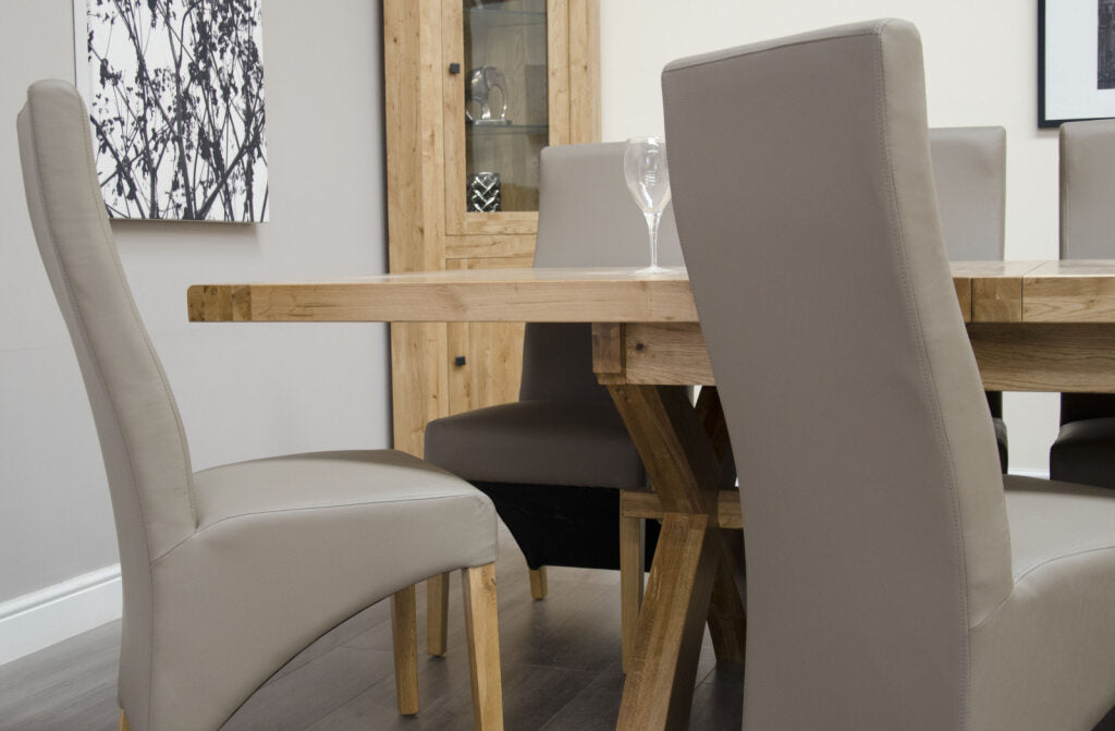 Deluxe Super X-Leg Extending Table. 100% Solid Oak