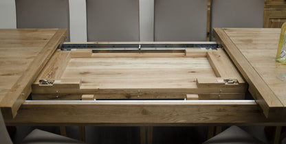 Deluxe Super X-Leg Extending Table. 100% Solid Oak