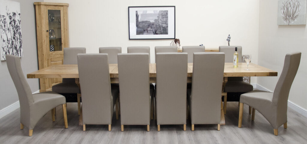 Deluxe Super X-Leg Extending Table. 100% Solid Oak