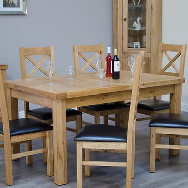 Deluxe Twin Leaf Extending Table 1500 100% Solid Oak