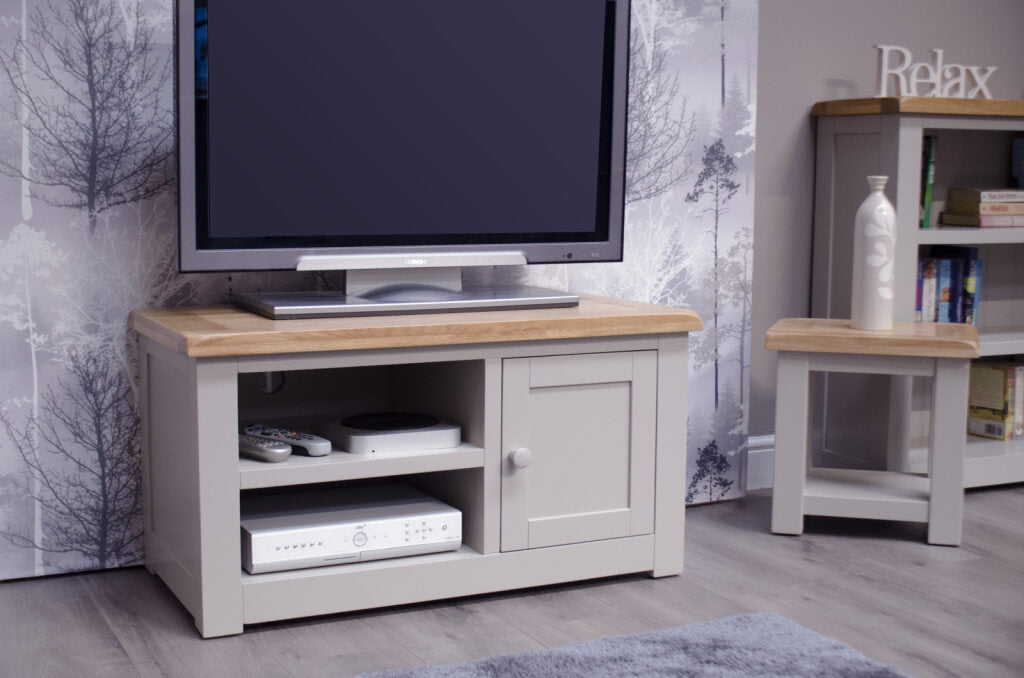 Diamond 1 Door TV Cabinet. Painted pine
