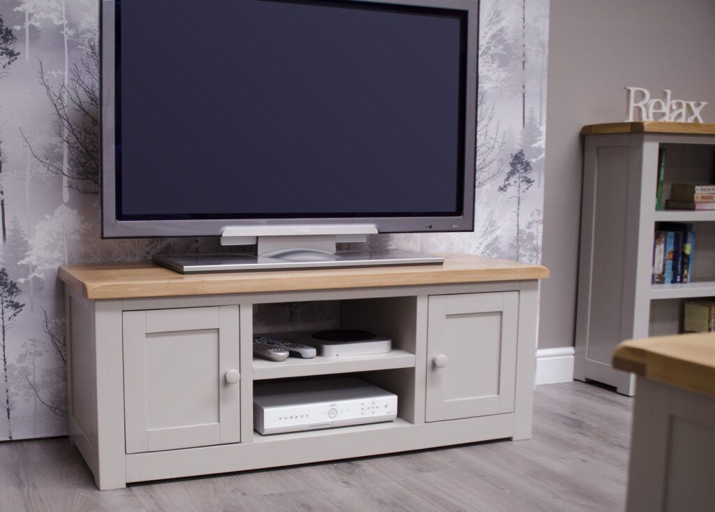 Diamond 2 Door TV Cabinet.Painted pine