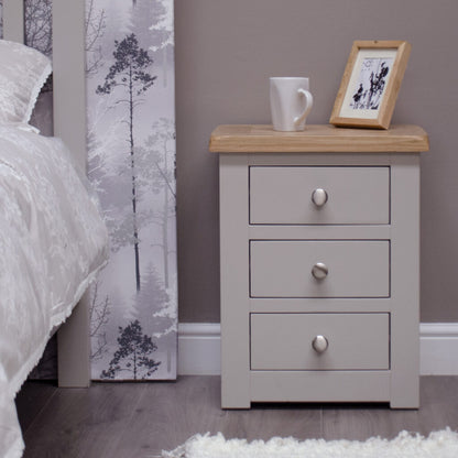 Diamond 3 Drawer Bedside painted pine