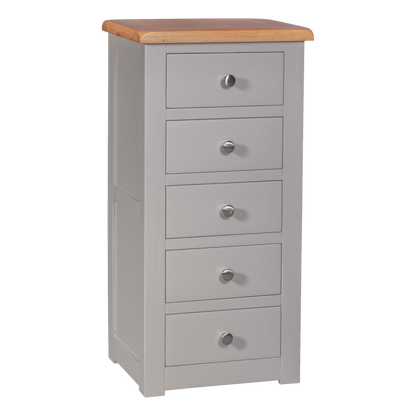 Diamond 5 Drawer Tallboy Painted pine