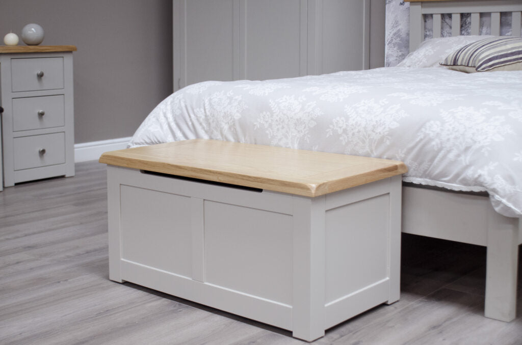 Diamond Blanket Box. Painted pine