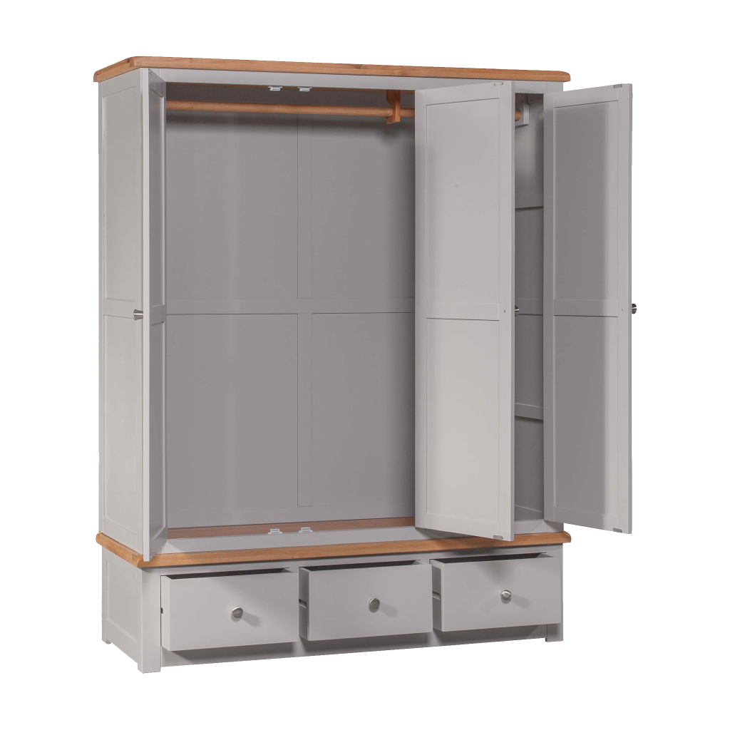 Diamond Triple Wardrobe. Painted pine