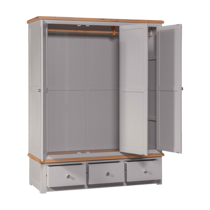 Diamond Triple Wardrobe. Painted pine