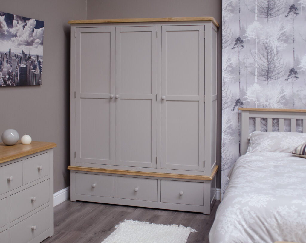 Diamond Triple Wardrobe. Painted pine