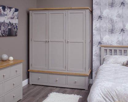 Diamond Triple Wardrobe. Painted pine