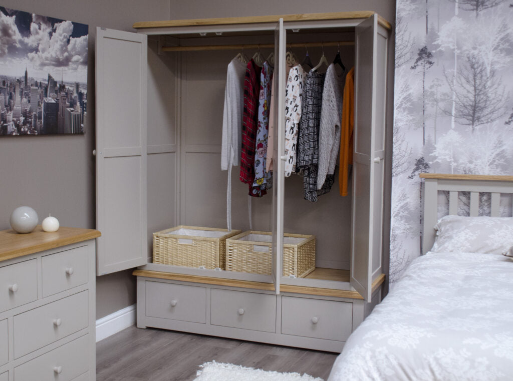 Diamond Triple Wardrobe. Painted pine