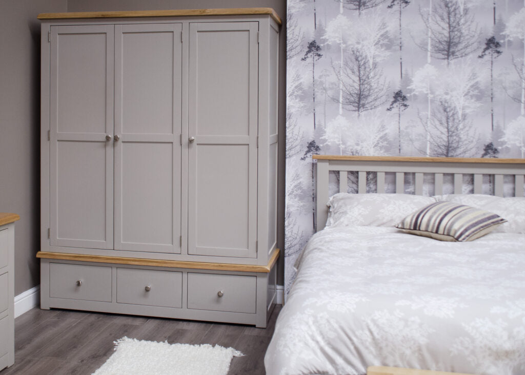 Diamond Triple Wardrobe. Painted pine