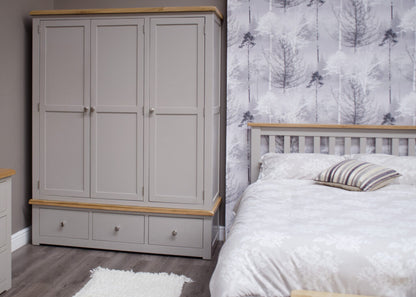 Diamond Triple Wardrobe. Painted pine