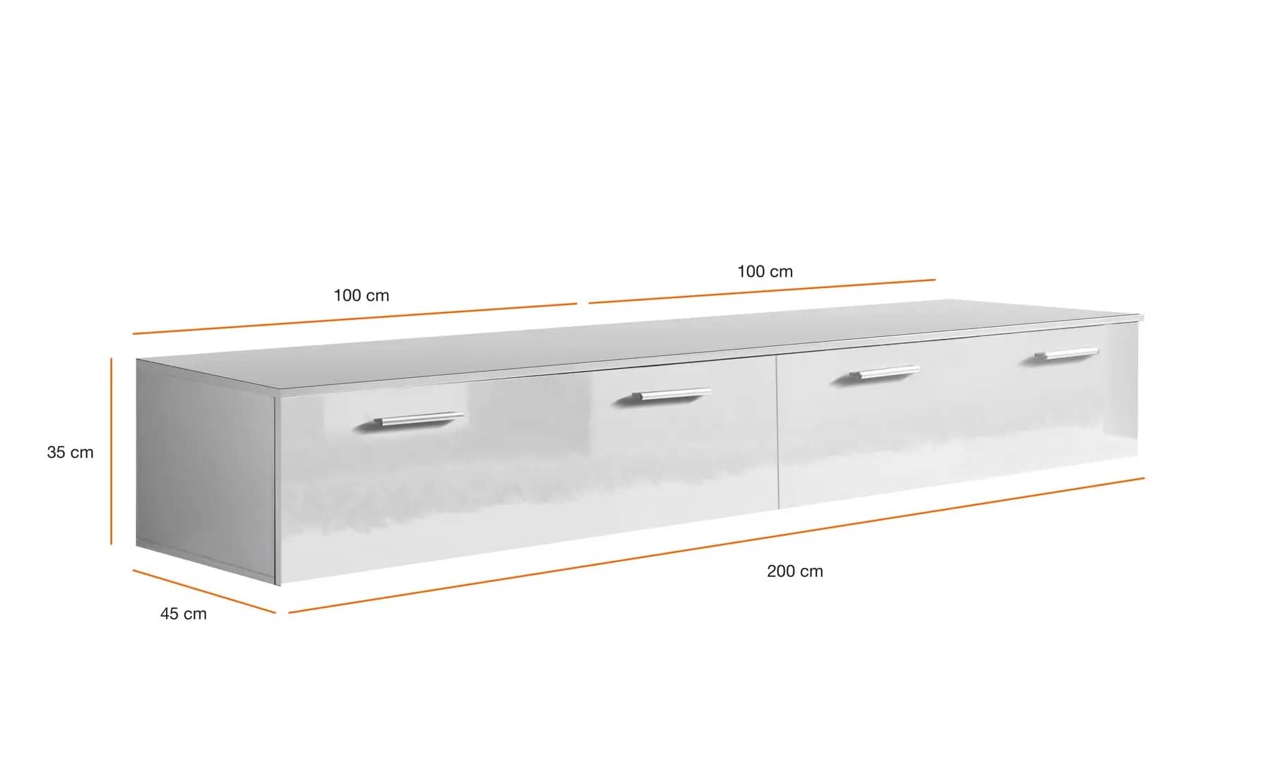 Duo TV Cabinet in Black and/or White Gloss